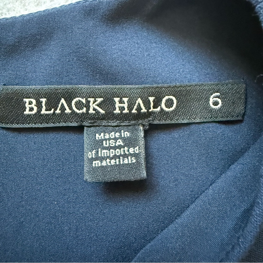 Black Halo Navy Blue Dress EUC Size 6 - Picture 4 of 14
